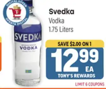 Tony’s Fresh Market Svedka Vodka offer