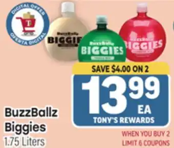 Tony’s Fresh Market BuzzBallz Biggies offer
