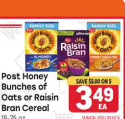 Tony’s Fresh Market Post Honey Bunches of Oats or Raisin Bran Cereal offer
