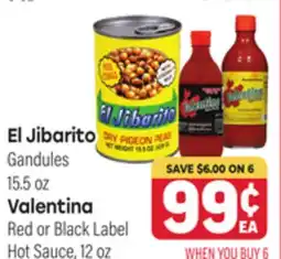 Tony’s Fresh Market El Jibarito Gandules 15.5 oz Valentina Red or Black Label Hot Sauce, 12 oz offer
