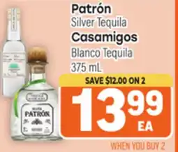 Tony’s Fresh Market Patrón Silver Tequila, Casamigos Blanco Tequila offer