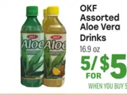Tony’s Fresh Market OKF Assorted Aloe Vera Drinks offer