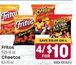 Tony’s Fresh Market Fritos 9.25-10 oz Cheetos 6.5-10 oz offer
