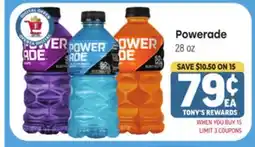 Tony’s Fresh Market Powerade offer