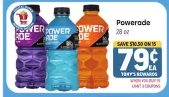 Tony’s Fresh Market Powerade offer