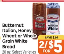 Tony’s Fresh Market Butternut Italian, Honey Wheat or Whole Grain White Bread offer