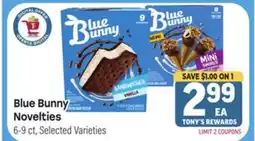 Tony’s Fresh Market Blue Bunny Novelties offer