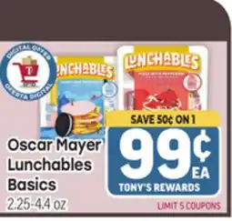 Tony’s Fresh Market Oscar Mayer Lunchables Basics offer