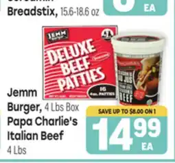Tony’s Fresh Market Jemm Burger, 4 Lbs Box Papa Charlie's Italian Beef 4 Lbs offer