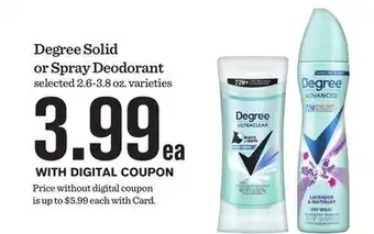 Mariano's Degree Solid or Spray Deodorant offer