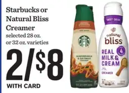 Mariano's Starbucks or Natural Bliss Creamer offer