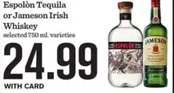Mariano's Espolòn Tequila or Jameson Irish Whiskey offer
