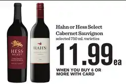 Mariano's Hahn or Hess Select Cabernet Sauvignon offer