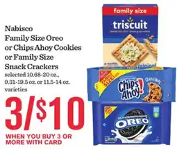 Mariano's Nabisco Family Size Oreo or Chips Ahoy Cookies or Family Size Snack Crackers offer