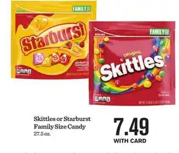 Mariano's Skittles or Starburst Family Size Candy offer