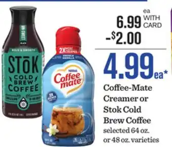 Mariano's Coffee-Mate Creamer or Stok Cold Brew Coffee offer
