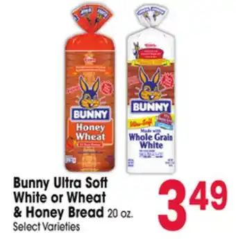 Jewel-Osco Bunny Ultra Soft White or Wheat & Honey Bread offer