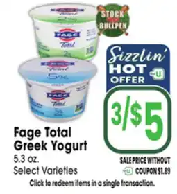 Jewel-Osco Fage Total Greek Yogurt offer