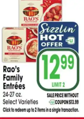 Jewel-Osco Rao's Family Entrées offer