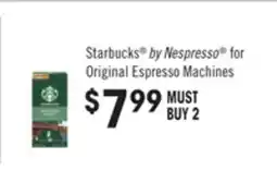 Jewel-Osco Starbucks by Nespresso for Original Espresso Machines offer