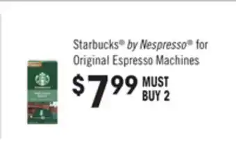 Jewel-Osco Starbucks by Nespresso for Original Espresso Machines offer