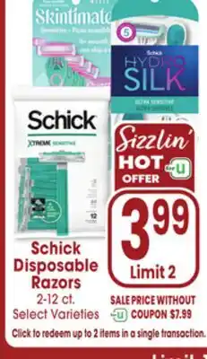 Jewel-Osco Schick Disposable Razors offer