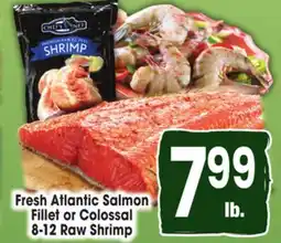 Jewel-Osco Fresh Atlantic Salmon Fillet or Colossal 8-12 Raw Shrimp offer