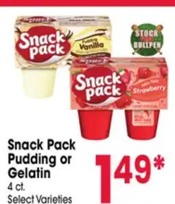 Jewel-Osco Snack Pack Pudding or Gelatin offer