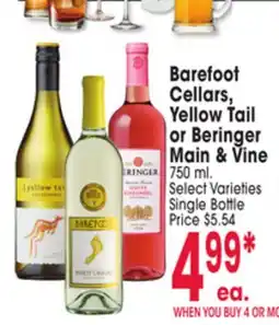 Jewel-Osco Barefoot Cellars, Yellow Tail or Beringer Main & Vine offer