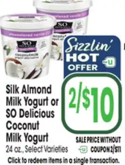 Jewel-Osco Silk Almond Milk Yogurt or SO Delicious Coconut Milk Yogurt offer