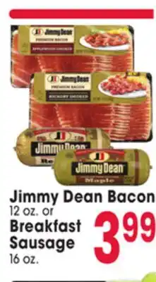 Jewel-Osco Jimmy Dean Bacon 12 oz. or Breakfast Sausage 16 oz offer