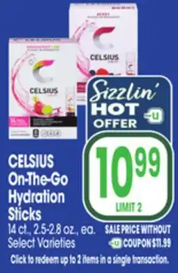Jewel-Osco CELSIUS On-The-Go Hydration Sticks offer