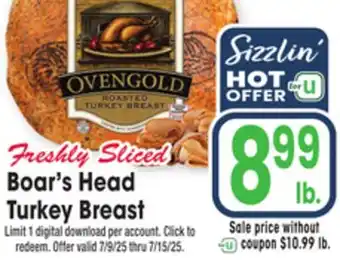 Jewel-Osco Freshly Sliced Boar's Head Turkey Breast offer