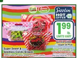 Jewel-Osco Super Sweet & Seedless Candy Grapes offer