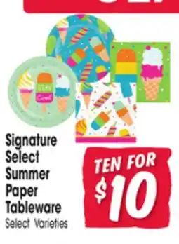 Jewel-Osco Signature Select Summer Paper Tableware offer