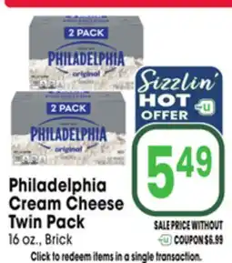 Jewel-Osco Philadelphia Cream Cheese Twin Pack offer
