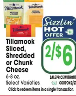 Jewel-Osco Tillamook Sliced, Shredded or Chunk Cheese offer