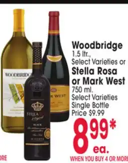 Jewel-Osco Woodbridge 1.5 ltr., Select Varieties or Stella Rosa or Mark West 750 ml offer
