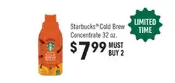 Jewel-Osco Starbucks Cold Brew Concentrate offer