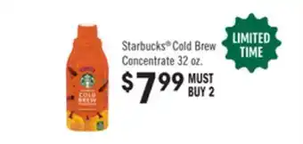Jewel-Osco Starbucks Cold Brew Concentrate offer