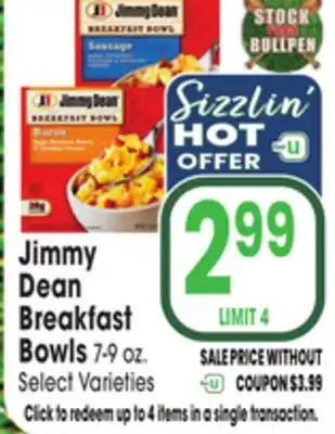 Jewel-Osco Jimmy Dean Breakfast Bowls offer
