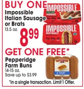 Jewel-Osco Impossible Italian Sausage or Brats offer