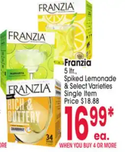 Jewel-Osco Franzia 5 ltr., Spiked Lemonade offer