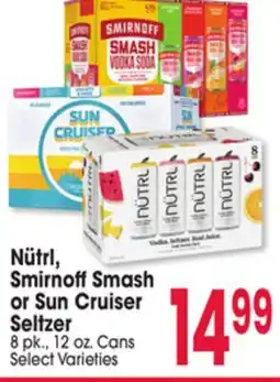 Jewel-Osco Nütrl, SmirnoffSmash or Sun Cruiser Seltzer offer