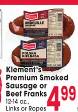 Jewel-Osco Klement's Premium Smoked Sausage or Beef Franks offer