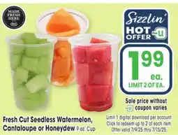 Jewel-Osco Fresh Cut Seedless Watermelon, Cantaloupe or Honeydew offer