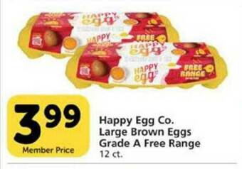Vons Happy Egg Co. Large Brown Eggs Grade A Free Range offer
