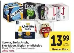Safeway Corona, Stella Artois, Blue Moon, Elysian or Michelob offer