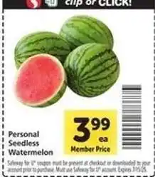 Safeway Personal Seedless Watermelon offer