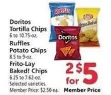 Safeway Doritos, Ruffles, Frito-Lay Baked! Chips offer